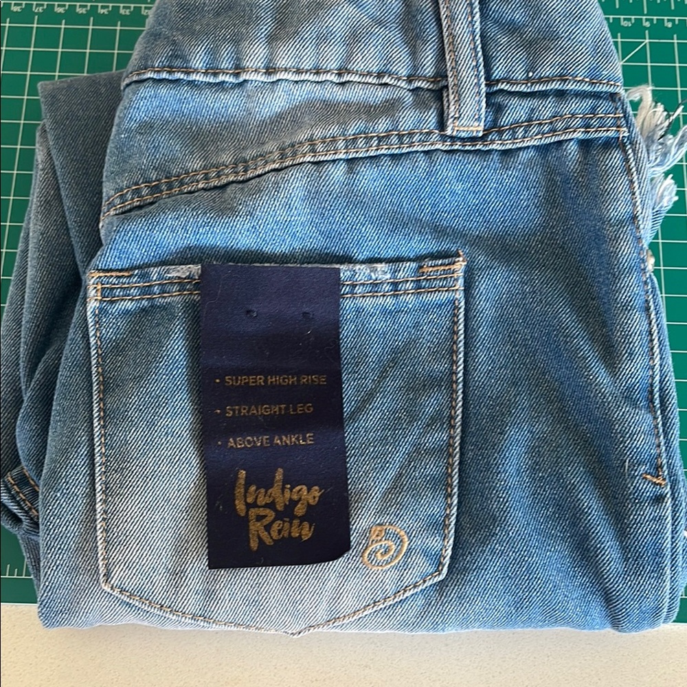 Indigo Rein High Rise Straight Leg Jeans